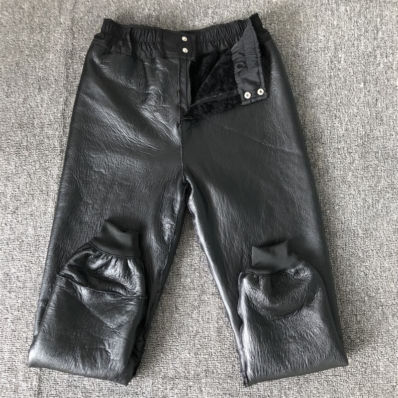 特战队军版防寒皮裤冬季男中老年纯羊毛皮毛一体棉裤皮防风高腰加厚
