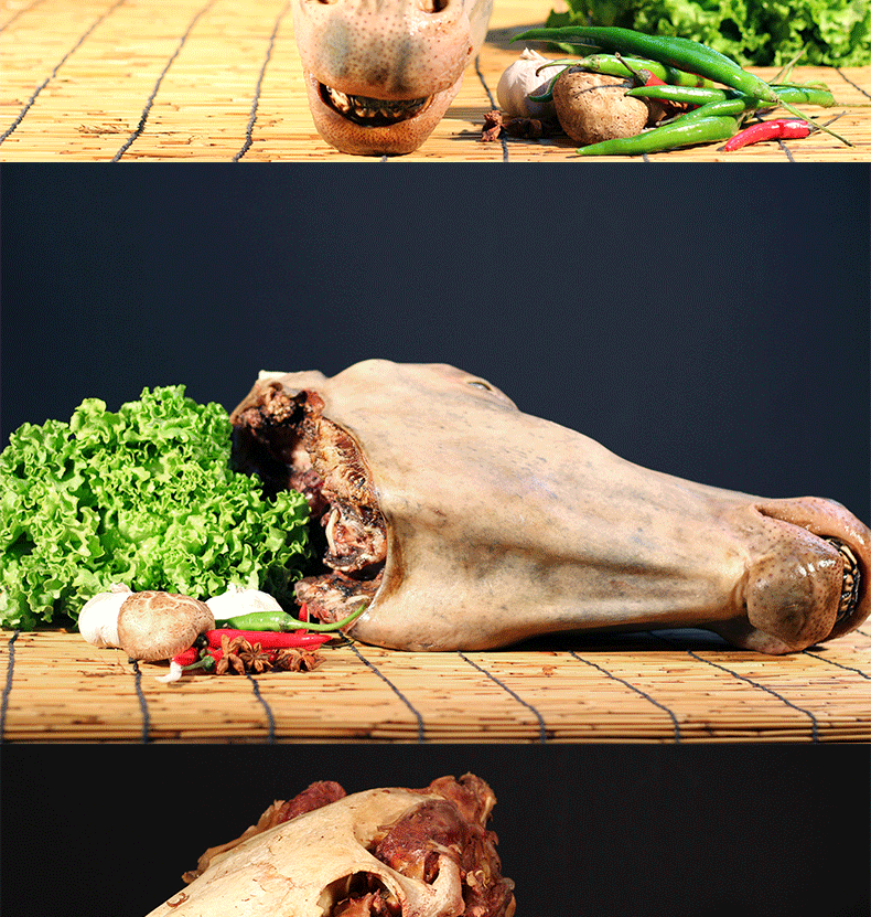 新鲜现杀驴肉生鲜驴头整只驴头全驴宴驴头肉驴头带眼睛和脸肉驴舌广纳