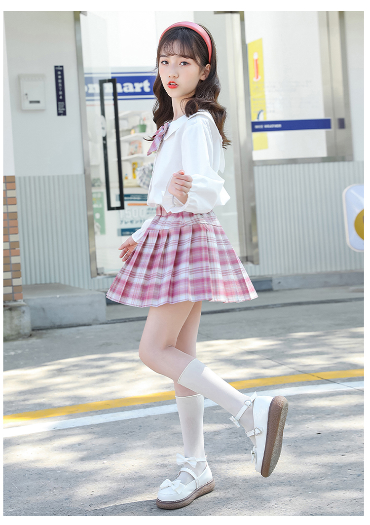 hellokitty凯蒂猫女童jk裙套装春季2022新款洋气潮儿童百褶裙半身裙网