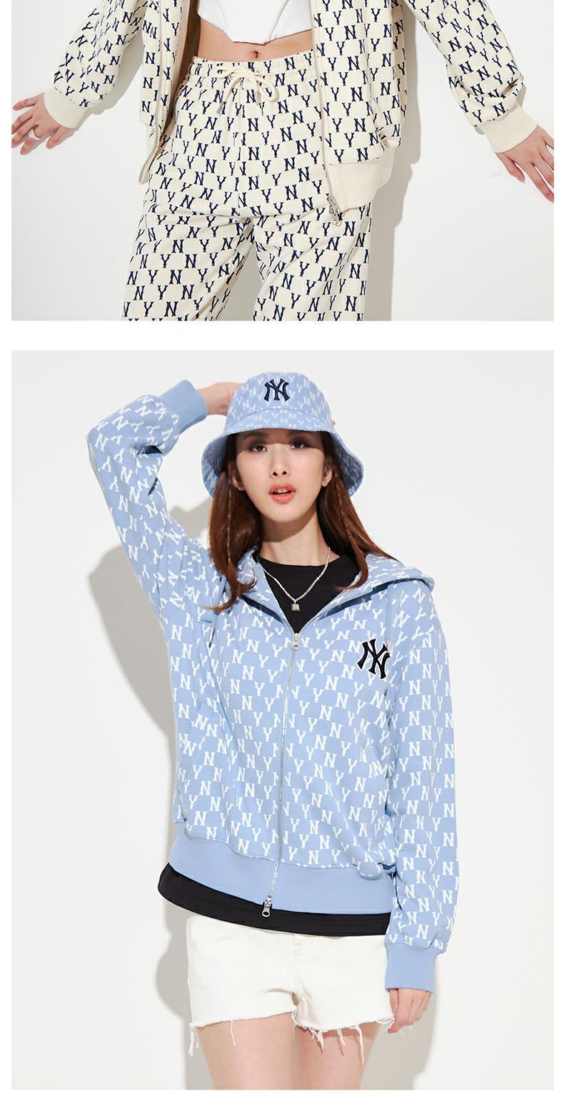 mlb女装22年春季新款运动服老花系列连帽拉链休闲舒适