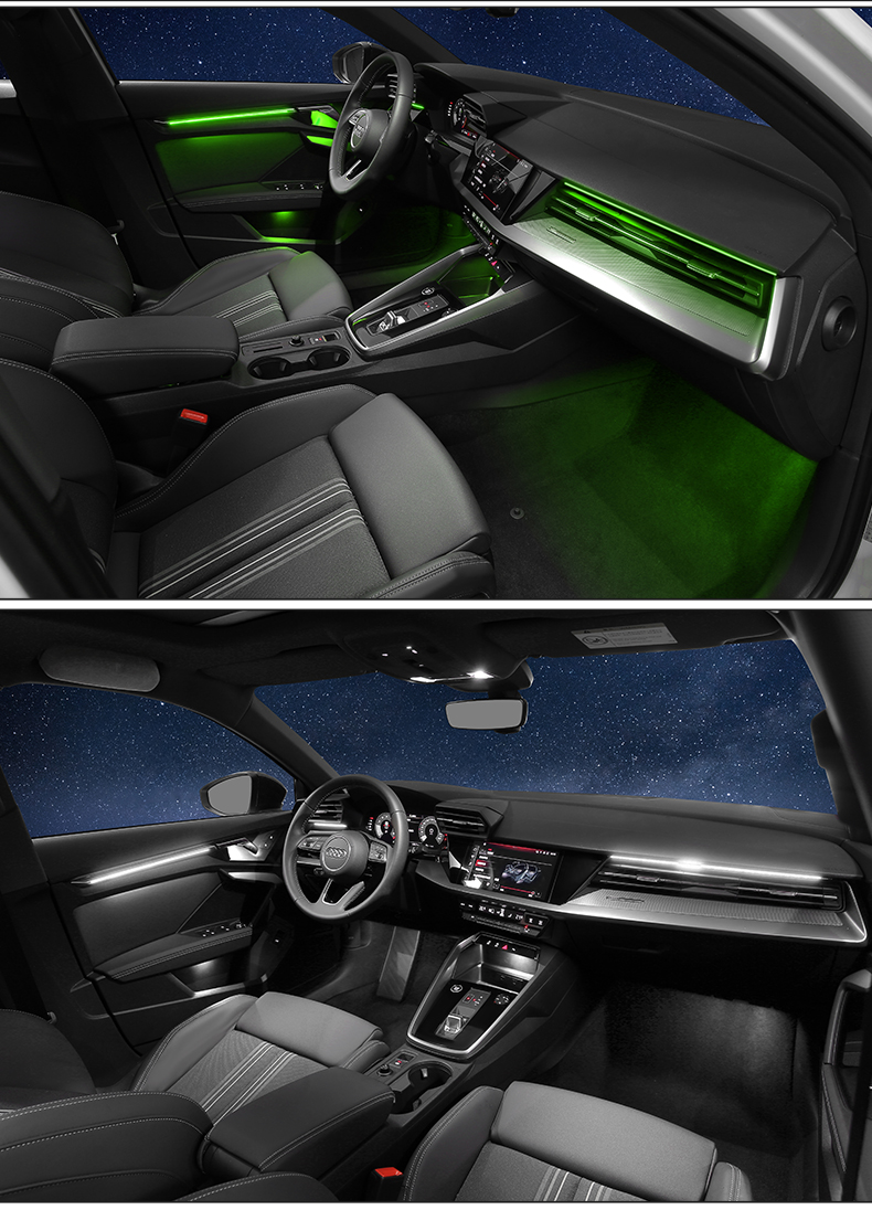 适用于奥迪rs内饰改装件21-22款奥迪a3l车内氛围灯改装原厂30色内饰
