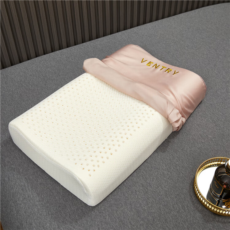ventry乳胶枕纯进口带钢印泰国天然乳胶枕v牌天丝玻尿酸艾草驱蚊枕蓝