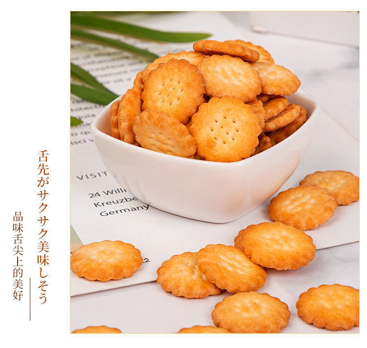 日式海盐小饼干网红小零食休闲薄脆饼干批发曲奇代餐饼干小圆饼干