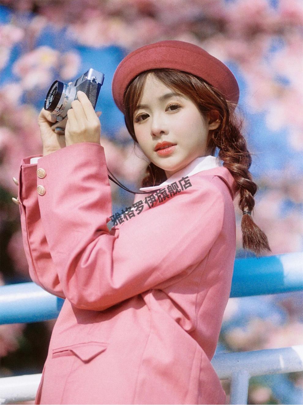 jk制服套装女学院风夏季半身裙正统小树梅粉色西服樱花写真拍照高腰