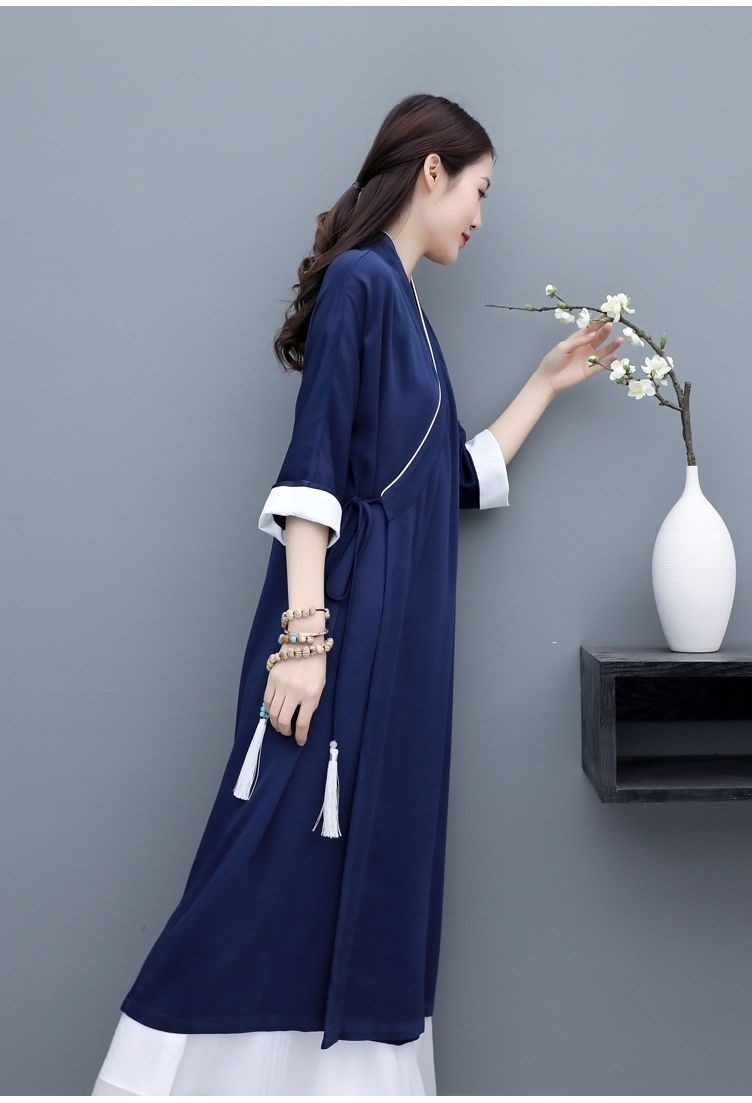 禅舞女人服装新款中国风文艺复古禅舞服茶道服女套装禅服秋装禅意茶服