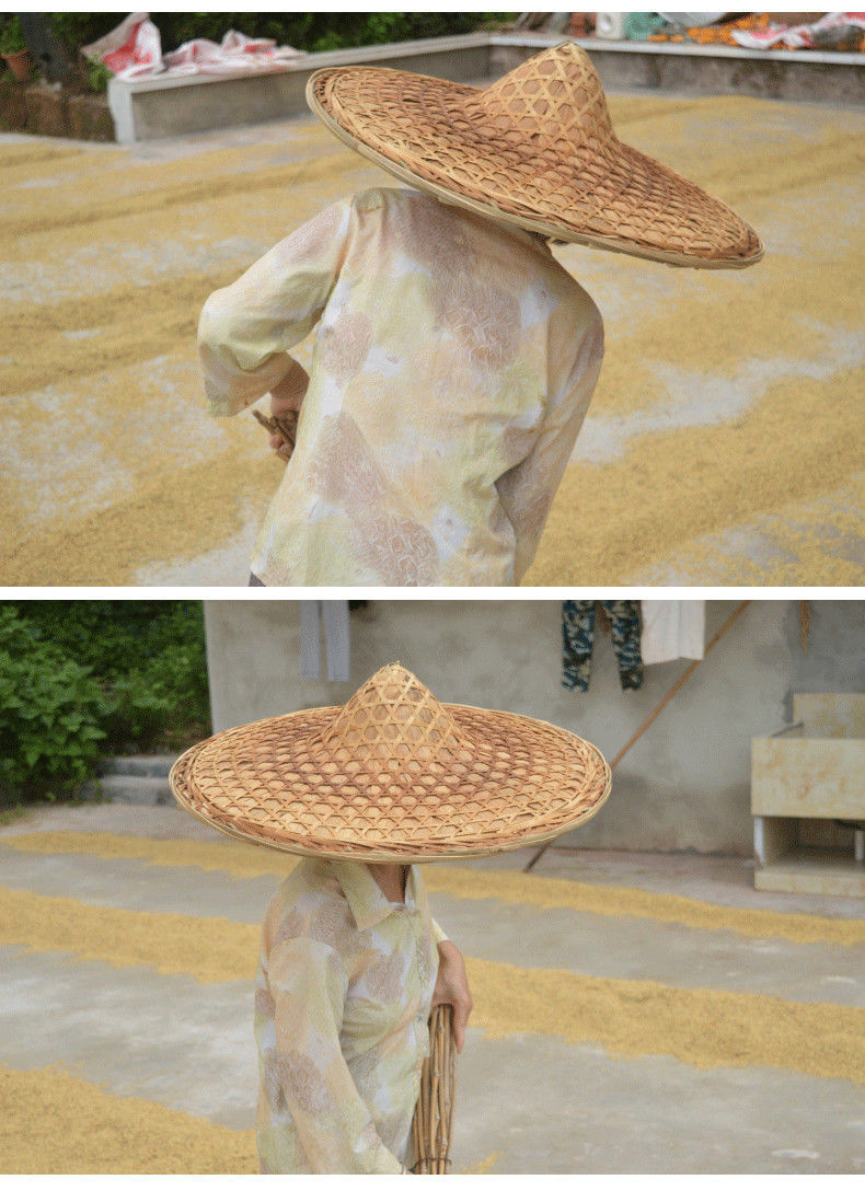 斗笠帽手工斗笠帽子竹编遮阳帽防雨防晒草帽装饰通用舞蹈演出道具红军