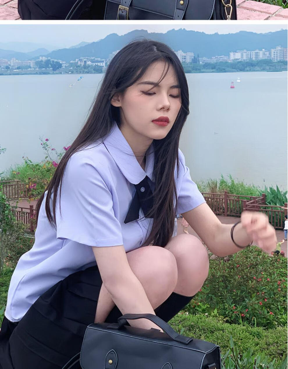 小胥 泰国校服套装泰式女孩jk制服娜诺禁忌衬衫短袖夏季高中生毕业