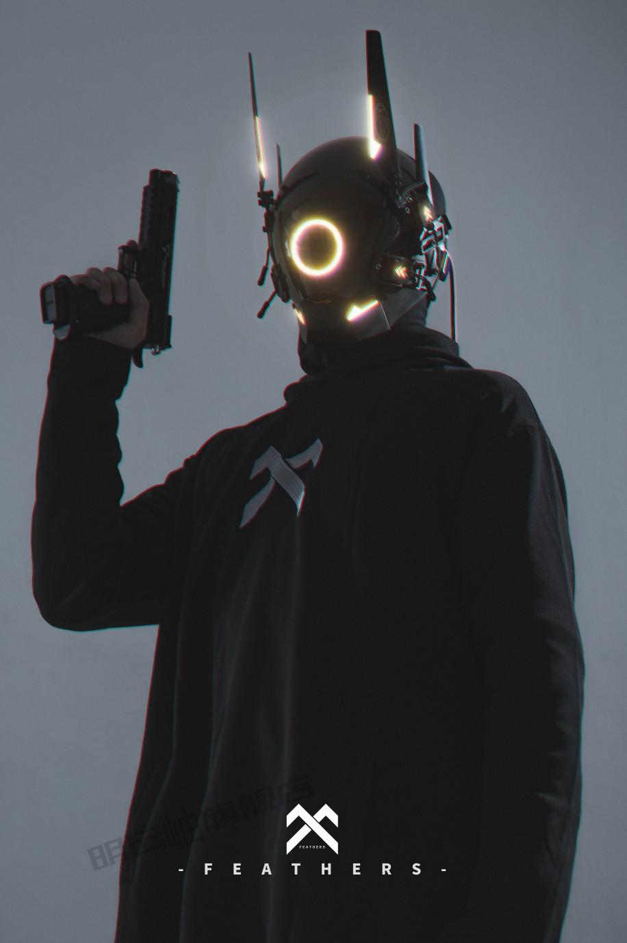 赛博朋克面具赛博朋克面具cosplay 机能风光剑机能星球大战假面dj蹦迪