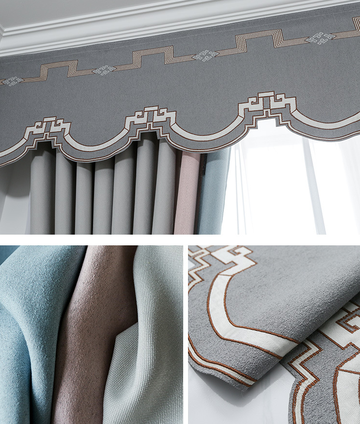 定做帘头窗幔自粘魔术贴眉头水波幔头客厅阳台卧室加厚遮光窗帘布 18