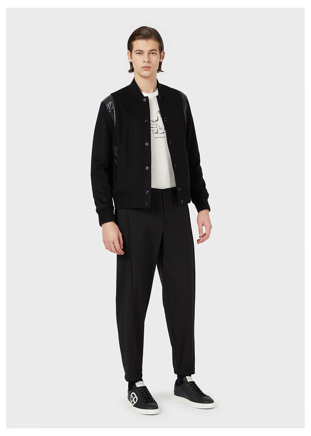 emporio armani 阿玛尼 2021春季新款男士棉质徽标图案短袖t恤衫 0101