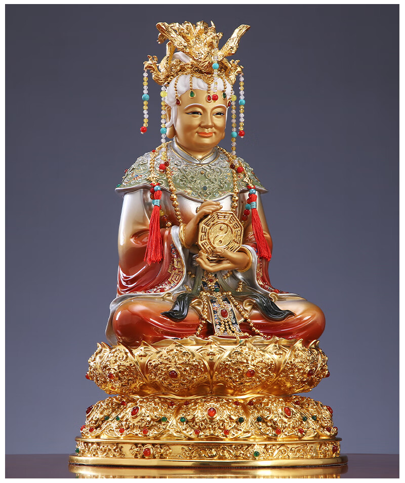 七宝莲 纯铜无生老母黎山老母神像家用骊山梨山老母摆件无极老母 48cm