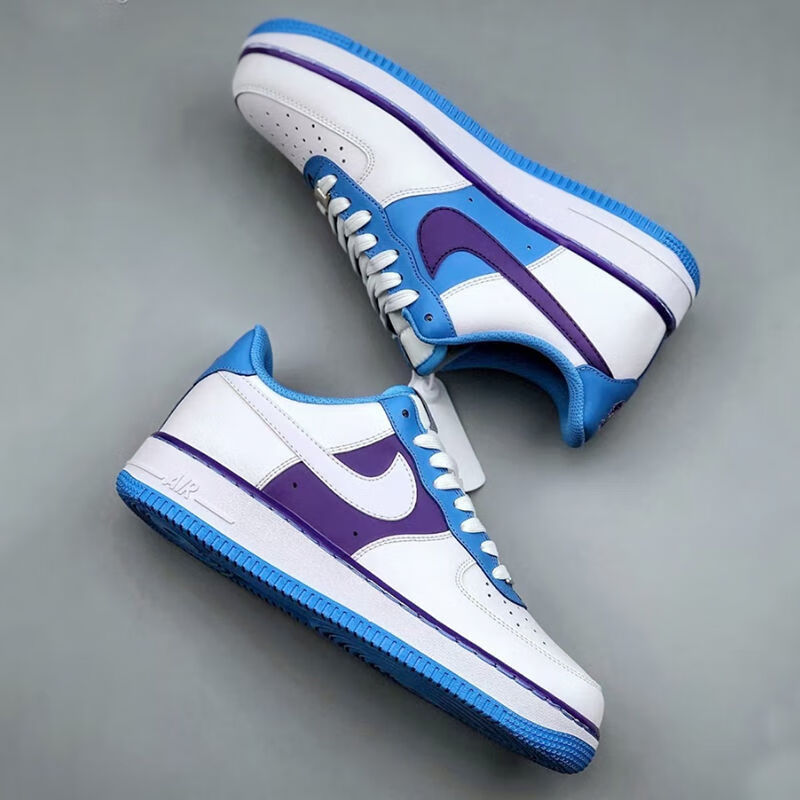 华乾禾联名aj男女鞋莆田纯原nba75周年空一号白紫湖人低帮板鞋 1男女