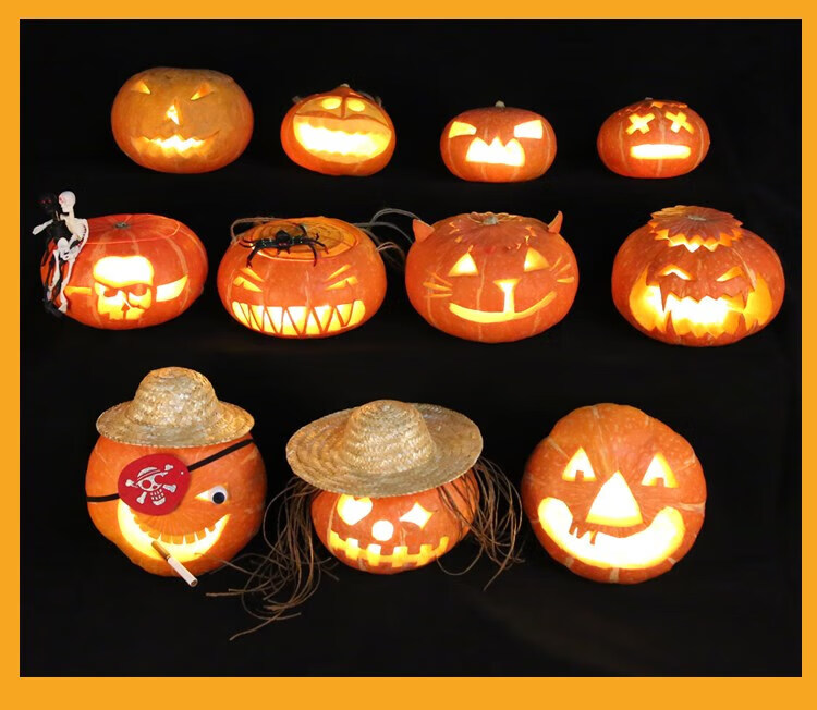 万圣节自制南瓜灯diy手工雕刻新鲜真南瓜儿童制作小南瓜材料工具 怪兽