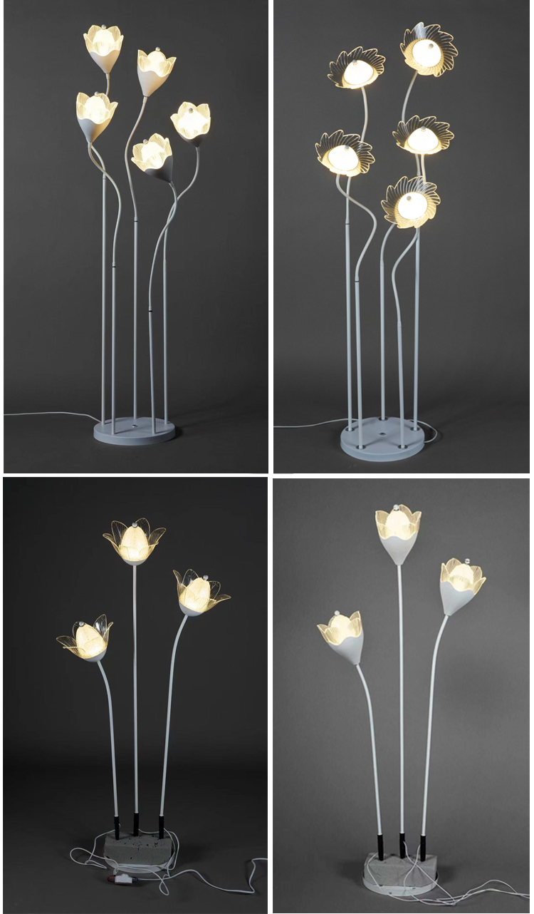 新款婚庆道具创意装饰发光玉兰花朵路引灯舞台背景茉莉风铃花吊灯sn8