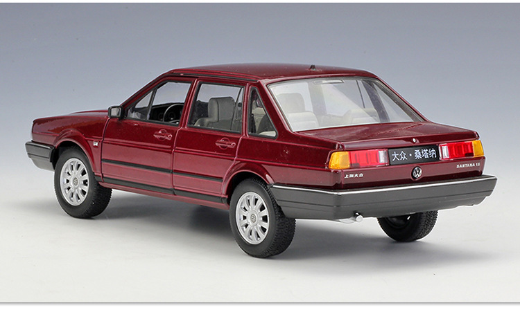 澜郜桑塔纳2000模型上海新大众普桑仿真合金老款车模摆件1:24 红色(送