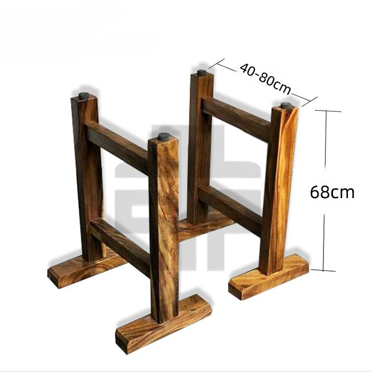 班奇盾木v型支架实木大板茶台茶桌腿原木茶几奥坎榆木木板腿乌金木v型