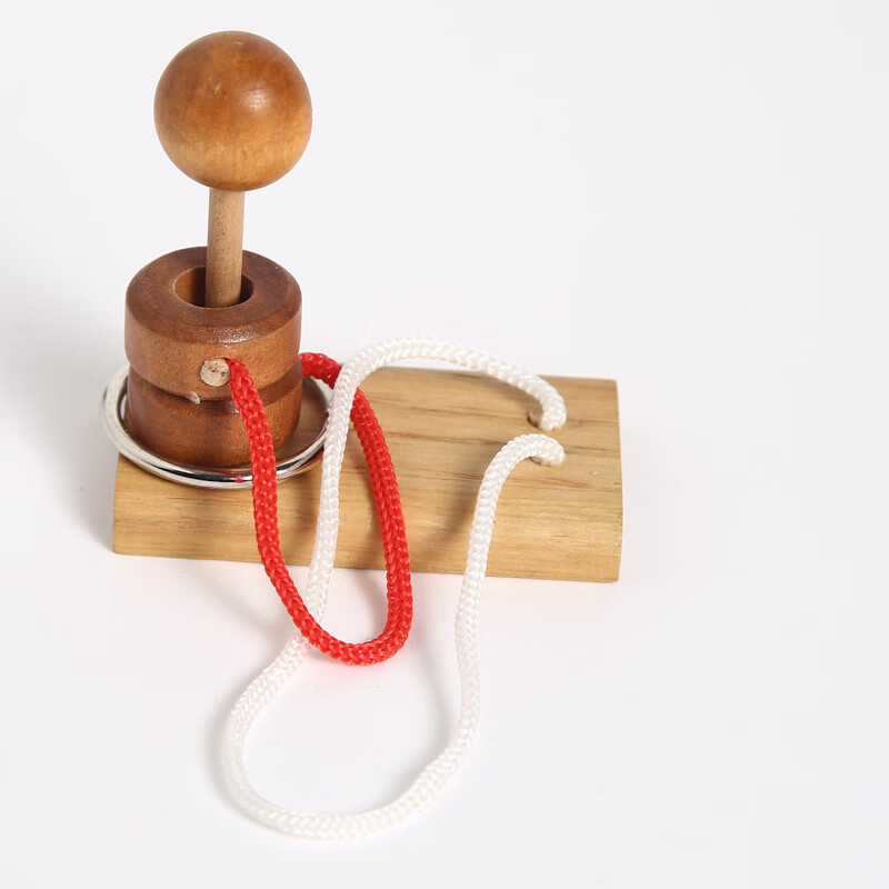 拓扑学玩具 木制玩具立柱解绳系列解环玩具 趣味孔明锁鲁班锁 步步惊