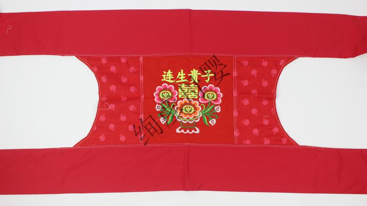 广东传统老式红色加厚加长四爪背带5个月到6岁婴儿刺绣背带背宝宝红色
