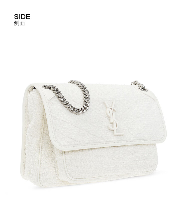ysl圣罗兰niki系列女士中号单肩斜挎链条包白色包包送女朋友礼物白色