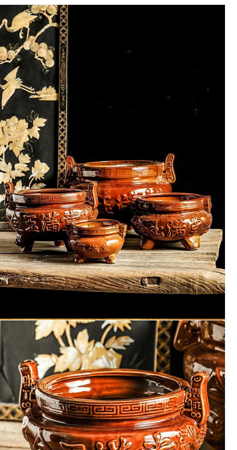 坟前祭祀香炉香炉家用供奉供佛祭祀拜祖先室内外陶瓷大号老式烧香插上