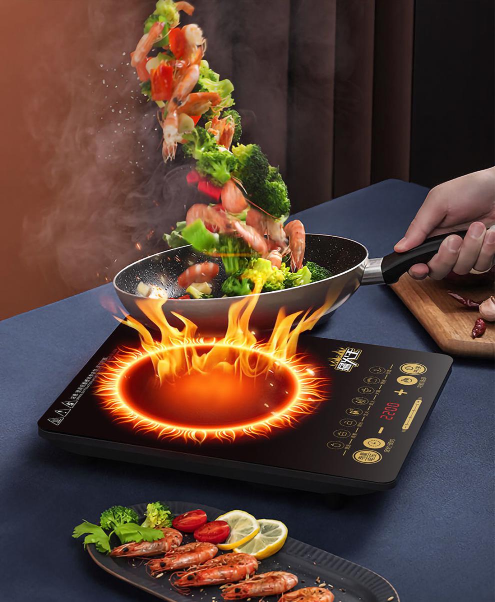 电磁炉家用2200w大功率炒菜火锅节能防水触摸电池灶康佳套餐三电饭煲