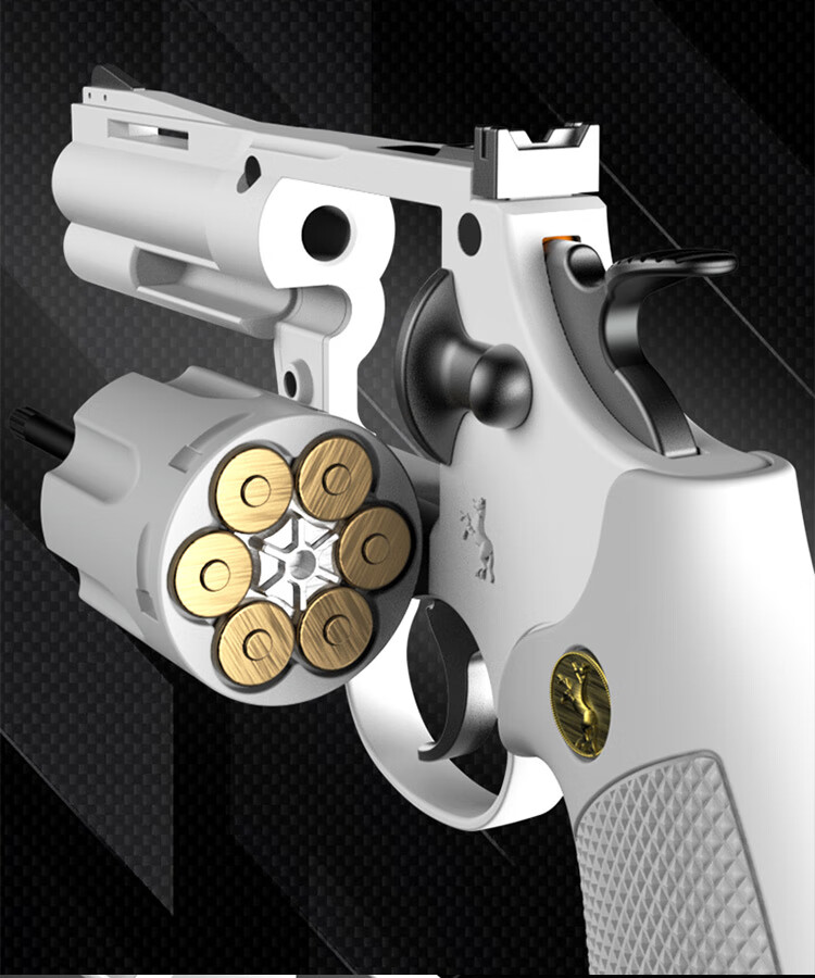 hb金属左轮玩具手炝357连发抛壳软弹枪绝地求生成人吃鸡模型合金玩具