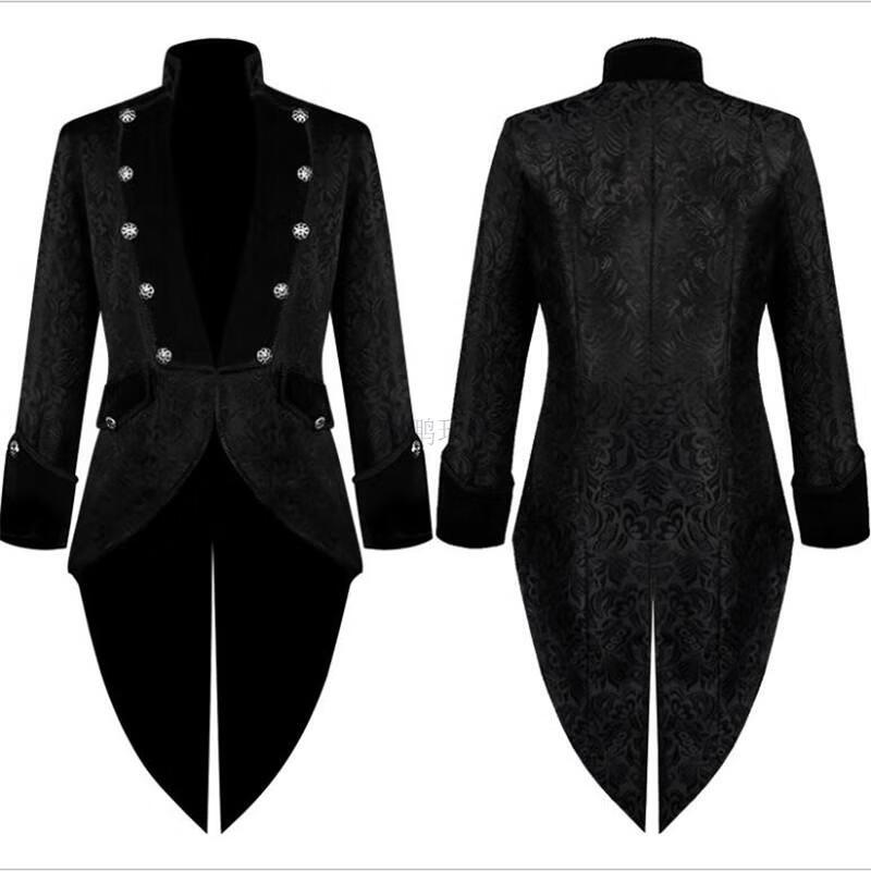 燕尾服万圣节中世纪复古王子服装哥特式中长朋克男款服装 my燕尾服