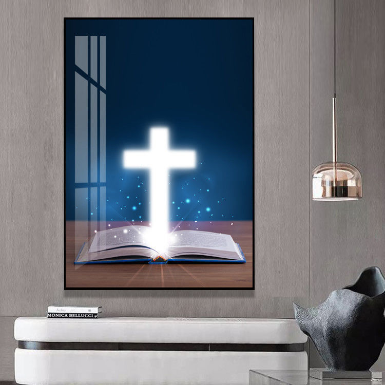 十字架挂画现代简约餐厅装饰画客厅背景墙十字壁画卧室床头挂画入户
