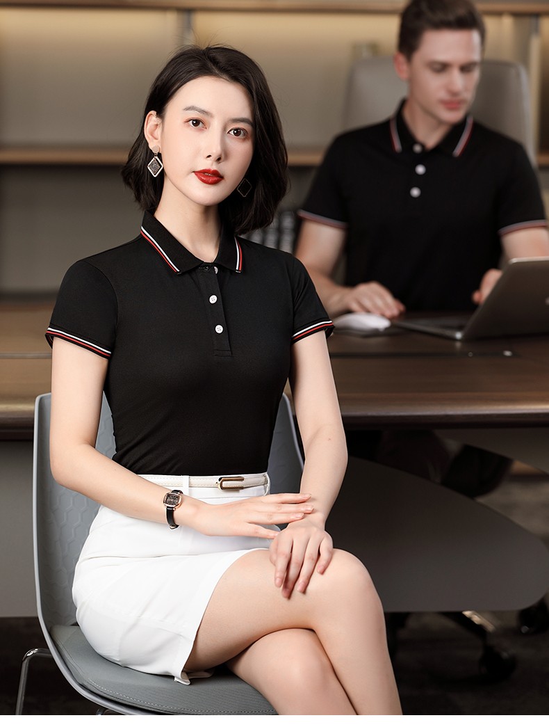 刺绣企业团体工衣订制男女短袖文化衫广告衫办公室文员厂服t恤皮粉s