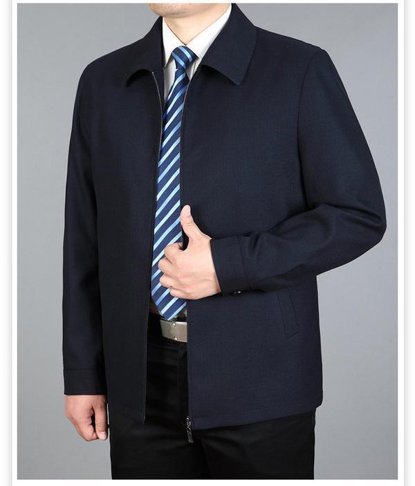 干部夹克商务青年行政夹克春秋季厅里厅气休闲男士爸爸装春夏天外套