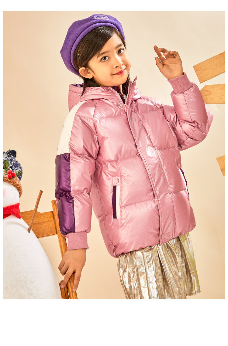 水孩儿童装男童女童短款羽绒服冬季外套新款上衣保暖白鸭绒羽绒服时尚