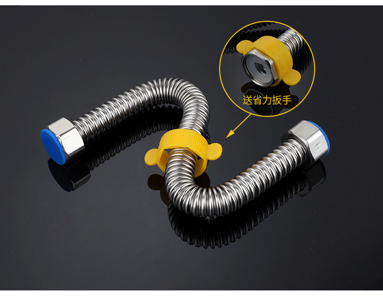 304不锈钢波纹管 4分进水管冷热防爆软管水管台盆热水器进出水管 10米