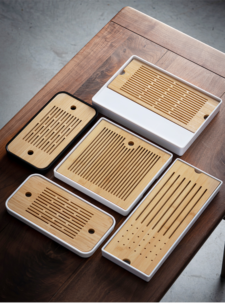 创意楠竹密胺茶盘家用蓄水茶台小型储水干泡盘功夫茶具用品茶托盘竹制