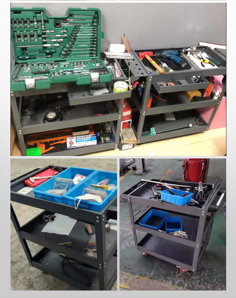 cklde汽修维修工具车箱三层手推车多功能零件车五金移动加大车间架子