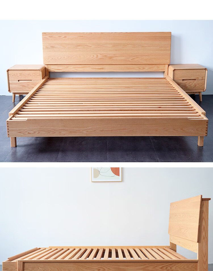 创坊实木床北美黑胡桃木床主卧大床手工榫卯18m双人床婚床简约北美红