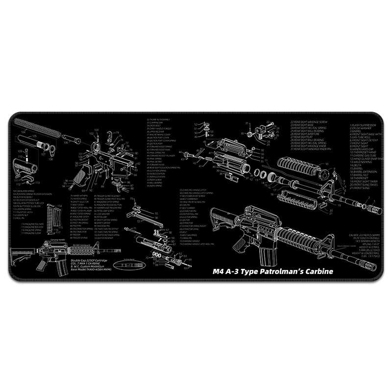 ar15ak47glock解析分解图游戏鼠标垫电竞帅气办公垫超大锁边牧佳人