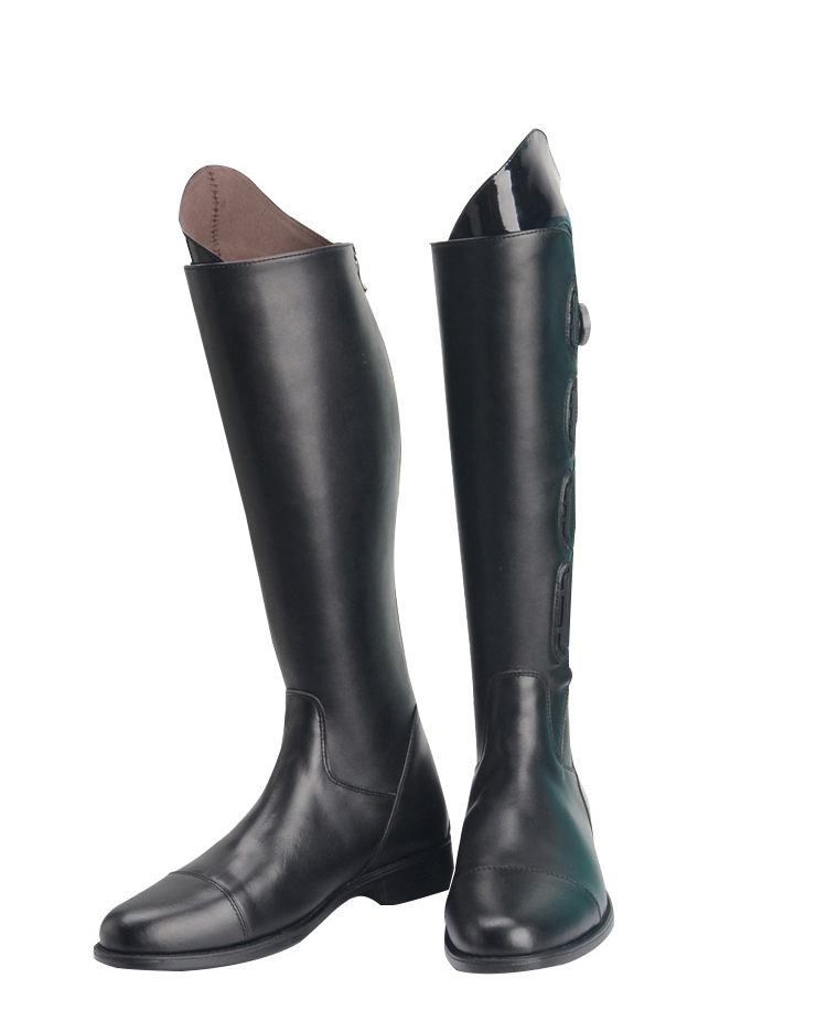 年终钜惠马术服饰马术装备可调节腿围长靴头层骑马比赛训练障碍靴长靴