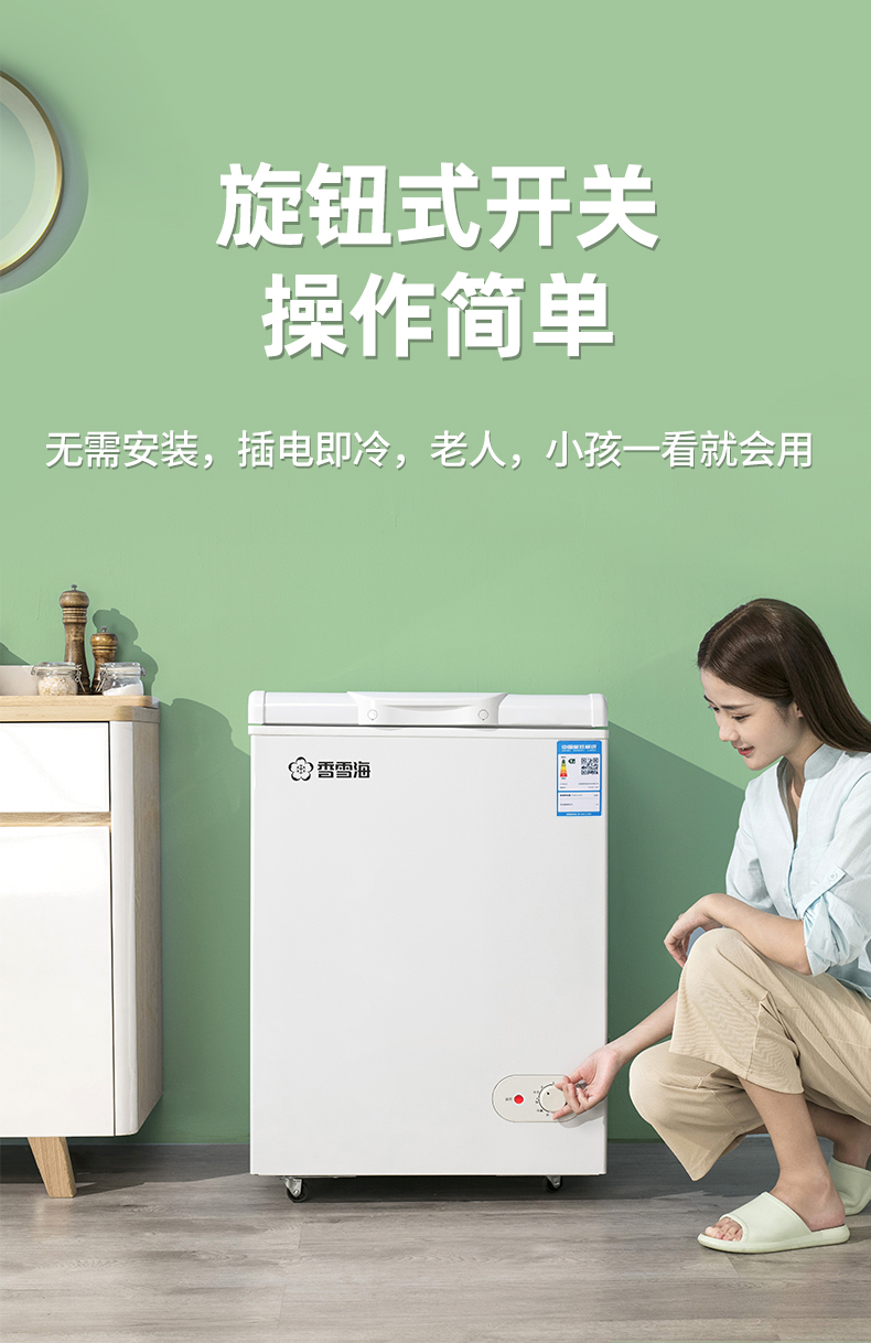 香雪海小冰柜家用小型冷冻小冰箱保鲜冷藏冰柜商用迷你节能大容量we单