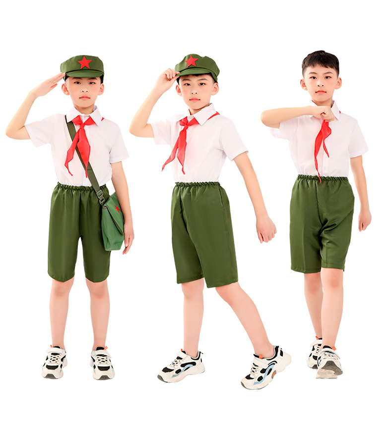 儿童芳华表演怀旧六七十年代红星闪闪升旗少先队员共青团衬衣服装