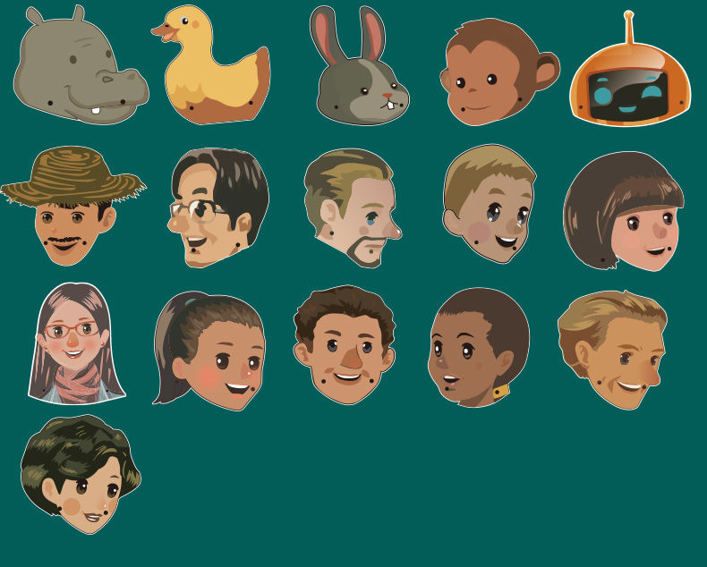 fgacct pep人教版小学英语课件头饰教具课本人物头像面具公开课表演