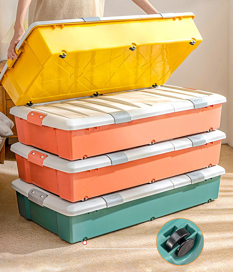 床底收纳箱扁平塑料特大号衣服加厚家用整理箱棉被收纳盒储物箱子超宽