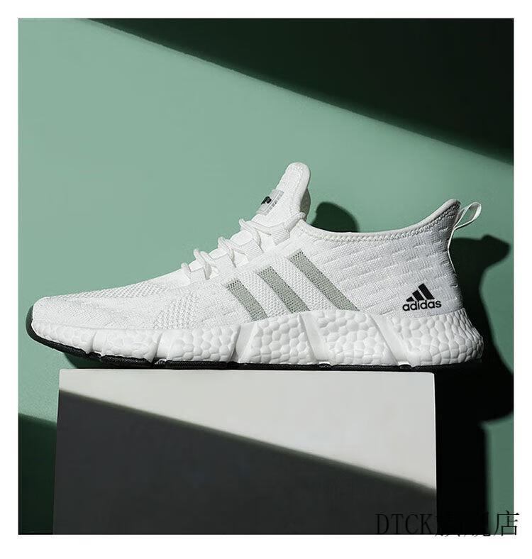 阿迪达斯夏季男鞋超轻透气爆米花网鞋情侣百搭运动鞋三叶草跑步鞋