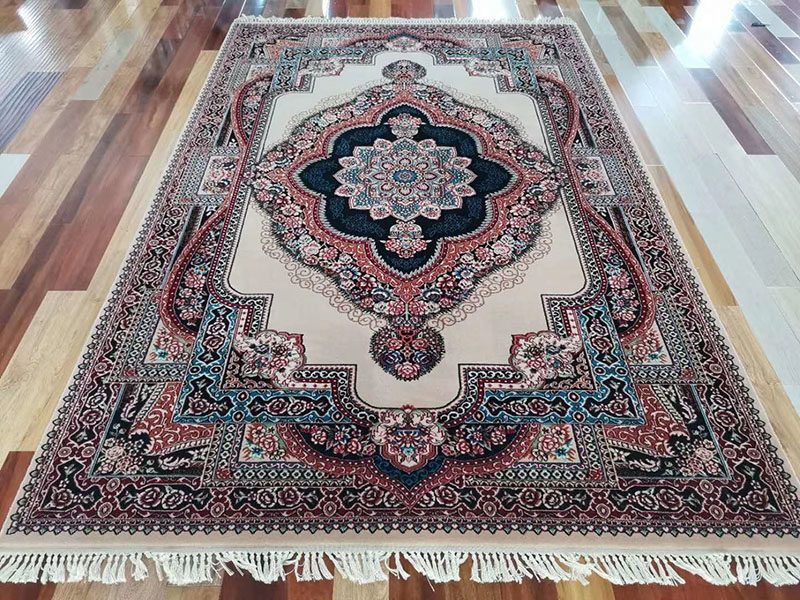 原装波斯地毯真丝地毯欧式美式地毯客厅卧室床边床头床尾地毯宝蓝色