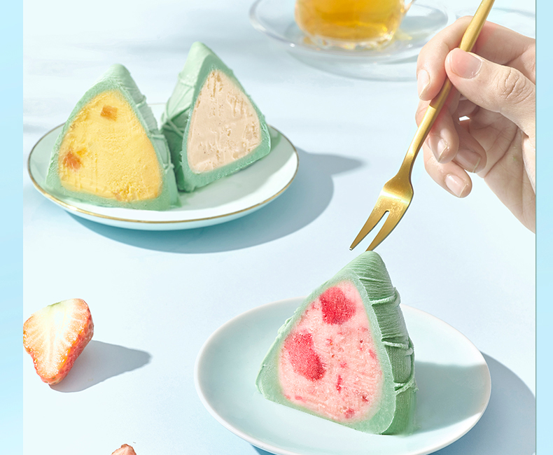 端午网红水果冰淇淋粽送礼盒装雪龙粽子8入盒昌盛隆雪龙粽快递版