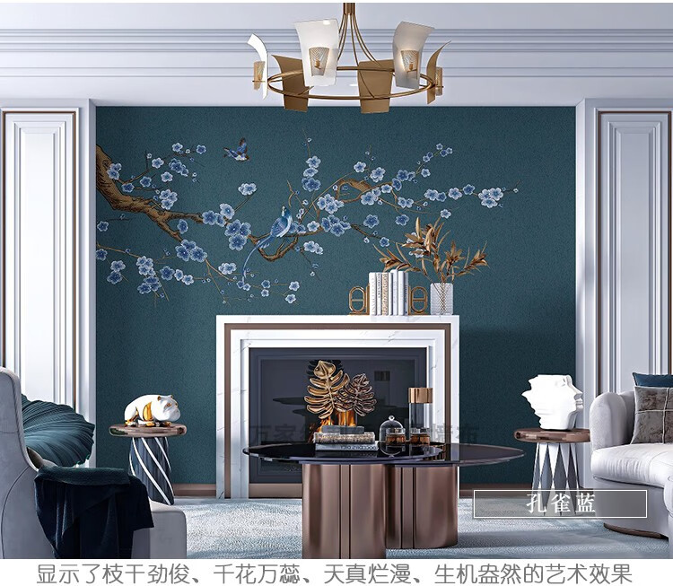 独绣墙布无缝卧室床头刺绣壁画玉兰独秀电视背景墙壁布 爱马仕橙款