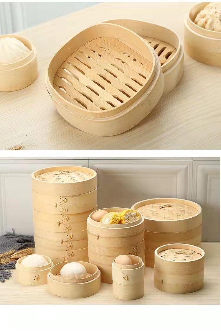 英沃系家用蒸笼加固竹制蒸笼小笼包加深小笼包饺子竹笼屉纯手工8cm