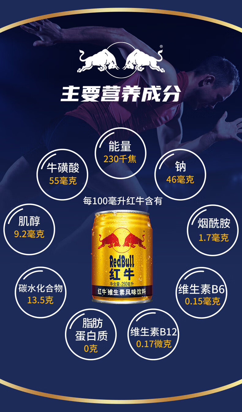 redbull红牛维生素风味体质能量饮料 48罐 2箱装【图片 价格 品牌
