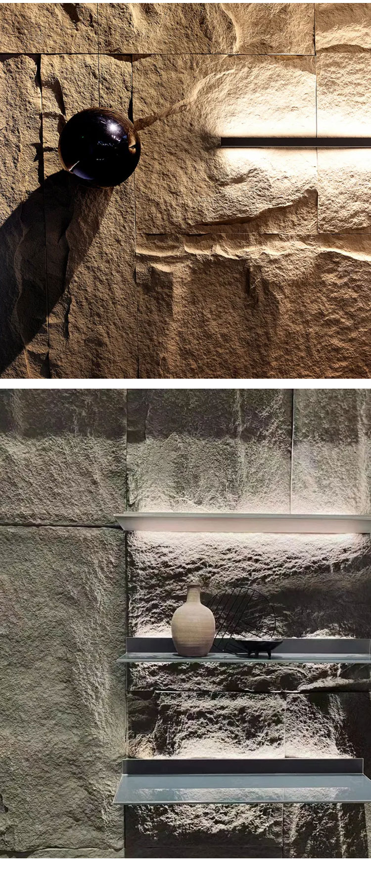 pu石皮蘑菇石背景墙仿真大理石岩板家装客厅内墙外墙轻质文化石麻e300