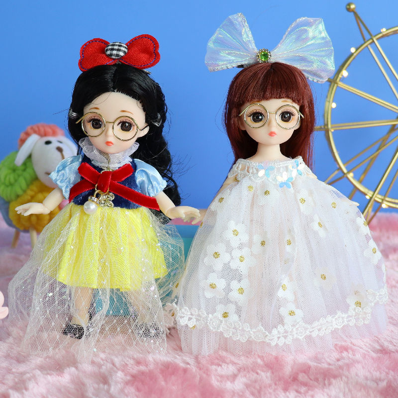 京智造17厘米小芭比娃娃过家家迷你儿童公主玩具女孩子换装小型公仔