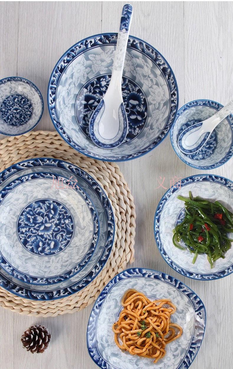 青花瓷餐具套碗套装景德镇碗家用饭碗兰花瓷碗青花瓷家用吃饭中式餐具